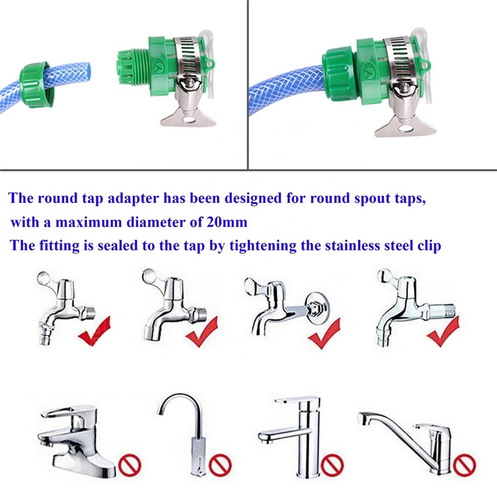 Garden Water Hose Tap Connectors Universal Faucet Adapter For Agriculture Irrigation Watering