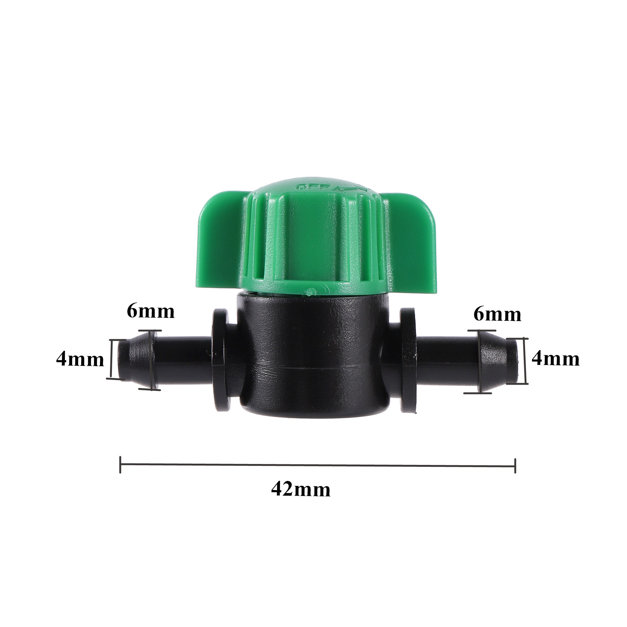 Garden Micro Shutoff Coupler Valve Connector For 4/7mm Hose With Barb