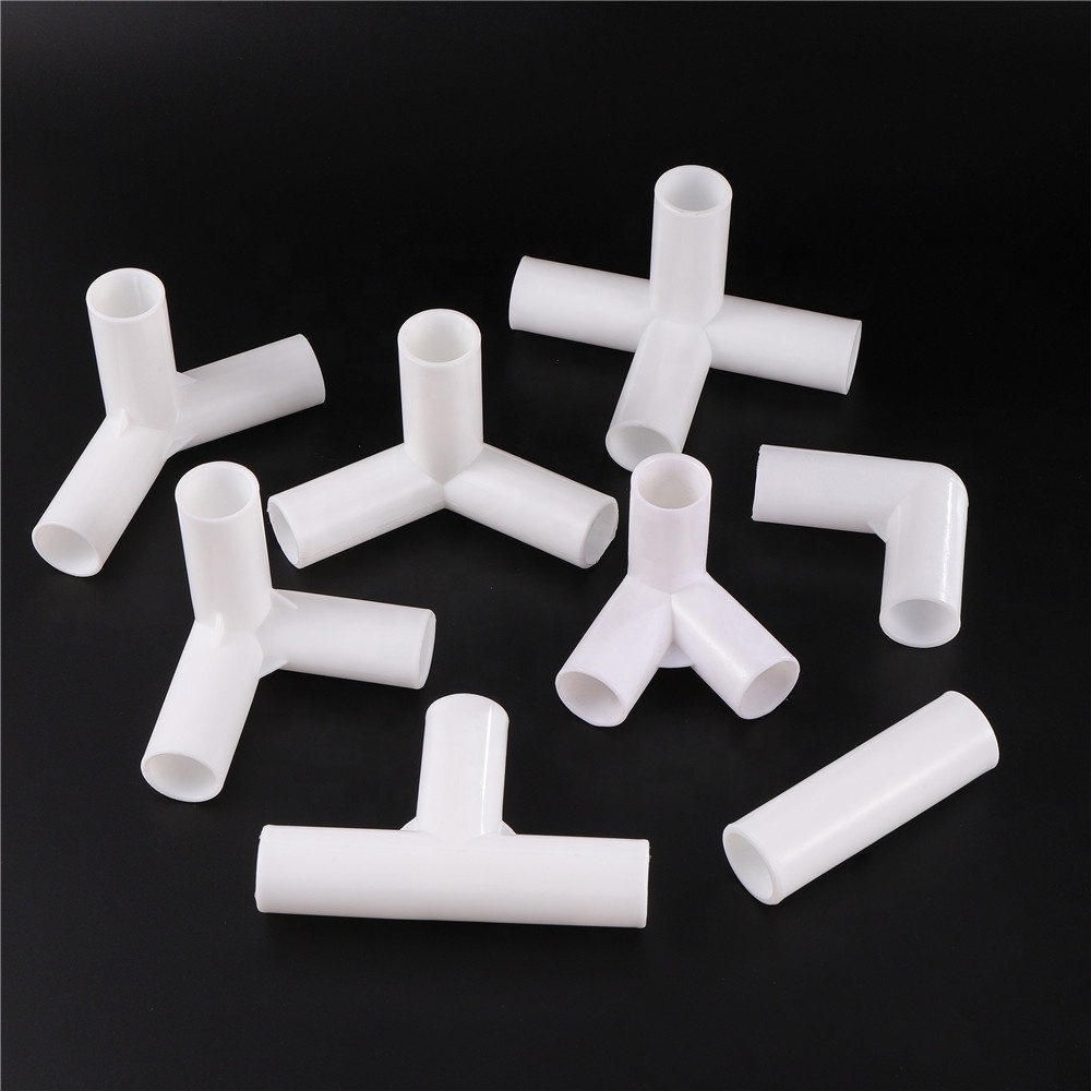 60 90 120 135 Degree Inner Diameter 19mm 3 Way 4 Way Straight Elbow Tee PVC Connector DIY Shelf Fittings