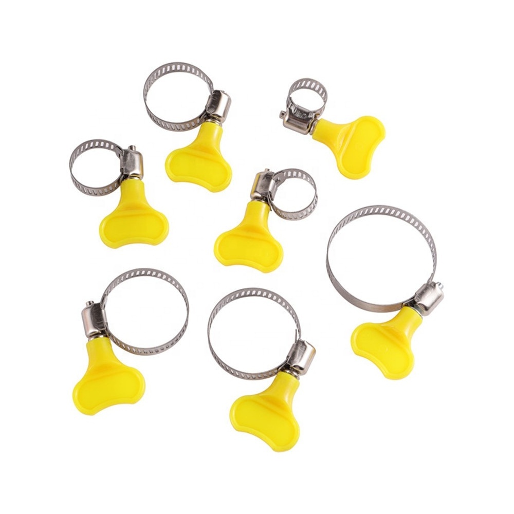 Adjustable Stainless Steel With Handle Hose Clamps Fastening Flexible Pipe Clips