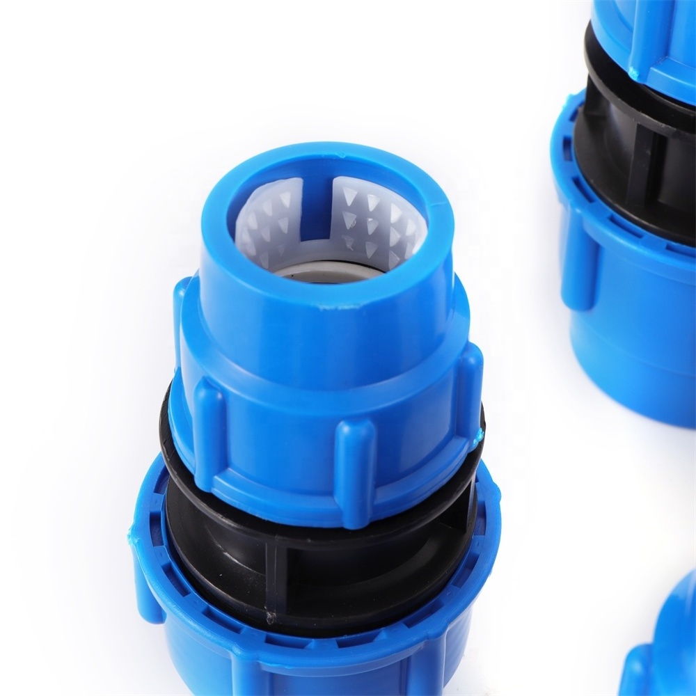 HDPE Pipe Fittings Pipe Reducing Coupling Straight Connector PP Compression Fitting for Water Supply