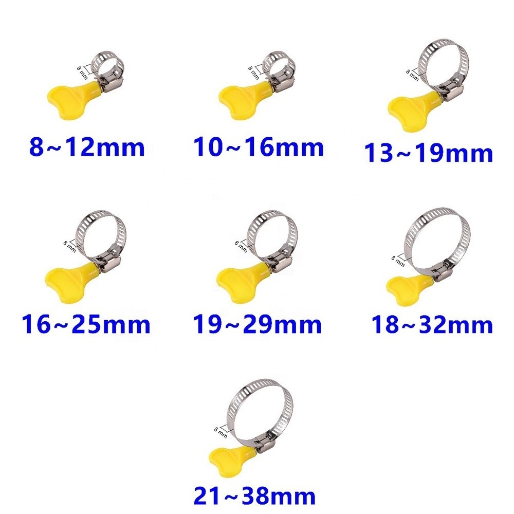 Adjustable Stainless Steel With Handle Hose Clamps Fastening Flexible Pipe Clips