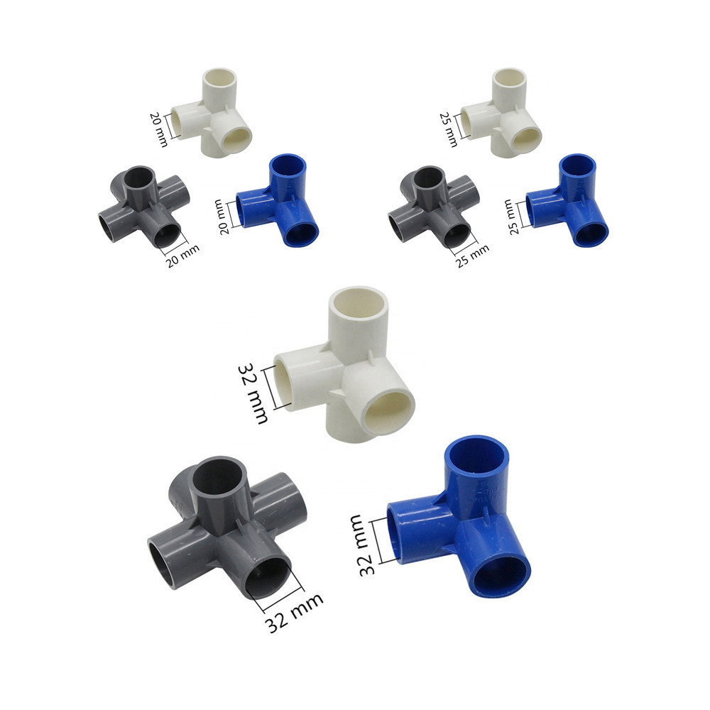 3 4 5 Way PVC Connectors 20mm 25mm 32mm Pipe Tube Joint DIY Water Pipe PVC Fittings