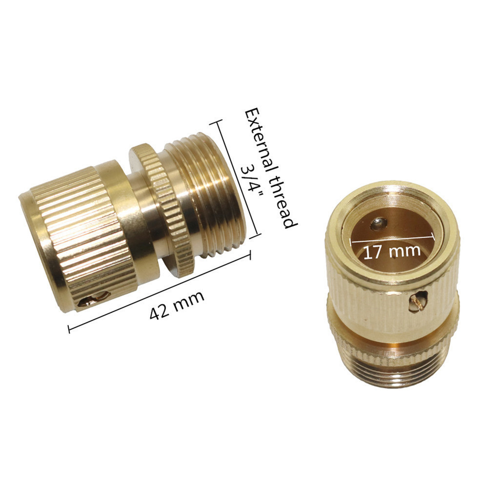 Brass 3/4 inch Male Female Thread Car Wash Water Gun Connector Garden Hose Quick Connector