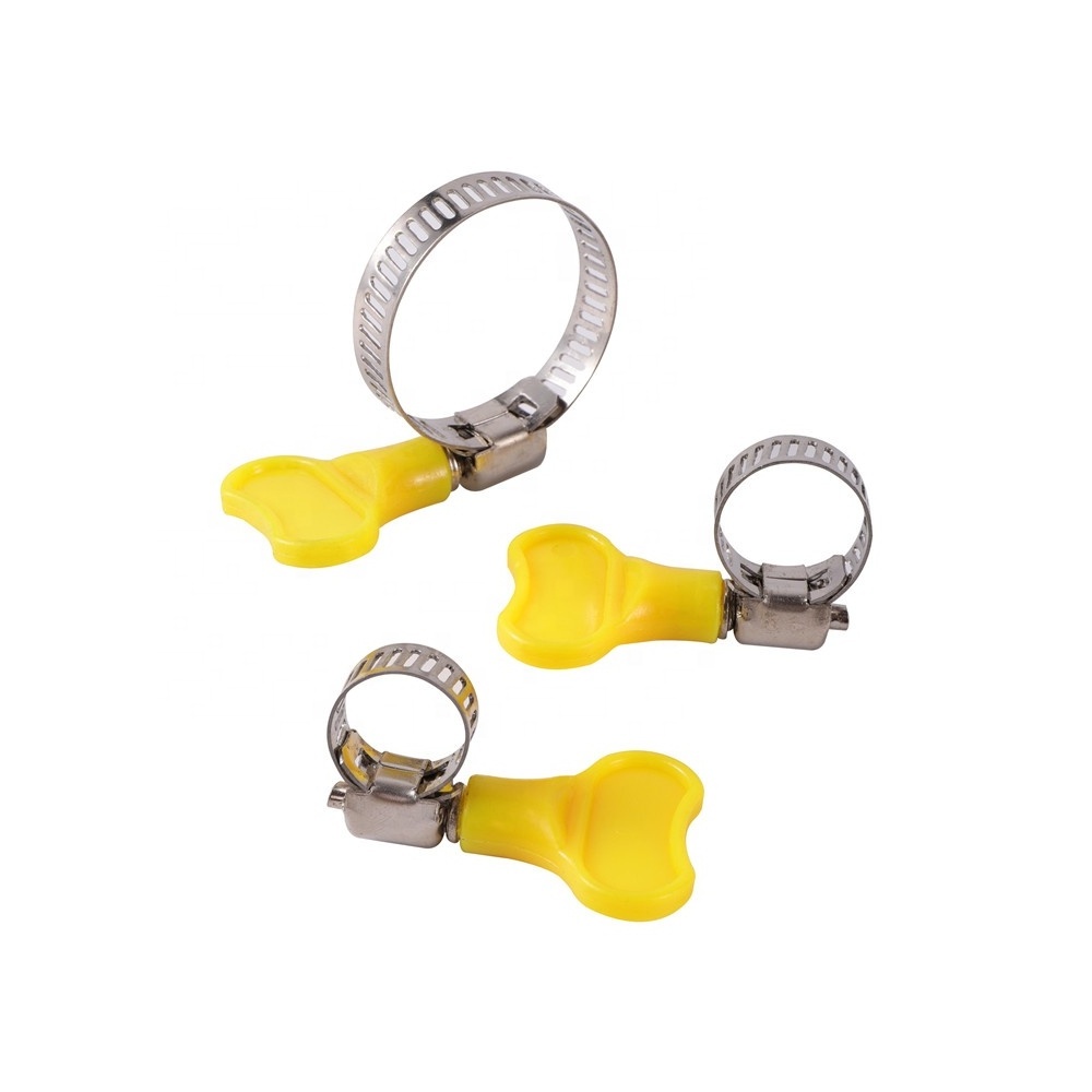 Adjustable Stainless Steel With Handle Hose Clamps Fastening Flexible Pipe Clips