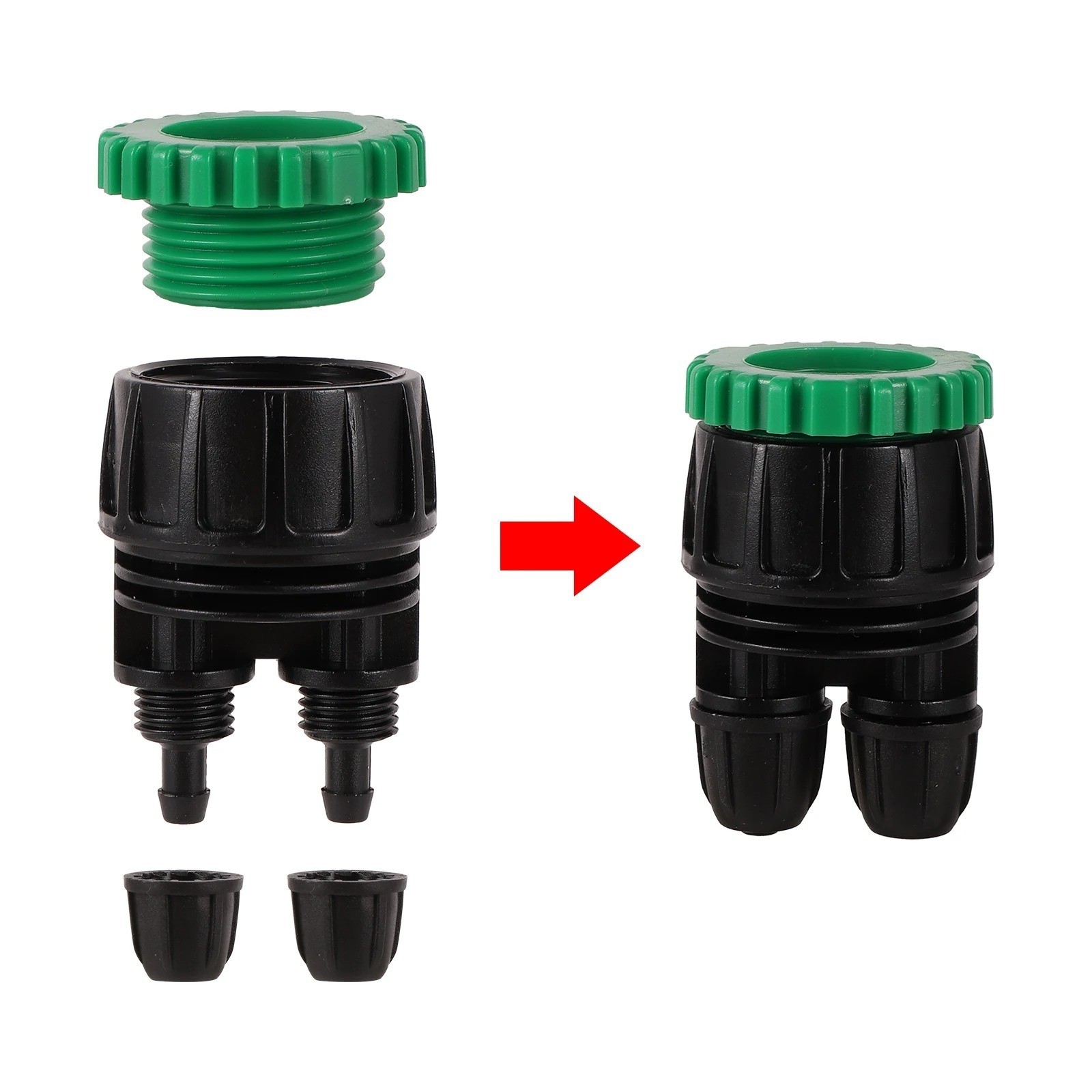 1/2 To 3/4 Inch Female Thread Adapter To 1/4 Inch Micro Irrigation Hose Pipe 1 Or 2 Way Locked Splitter Garden Faucet Connector