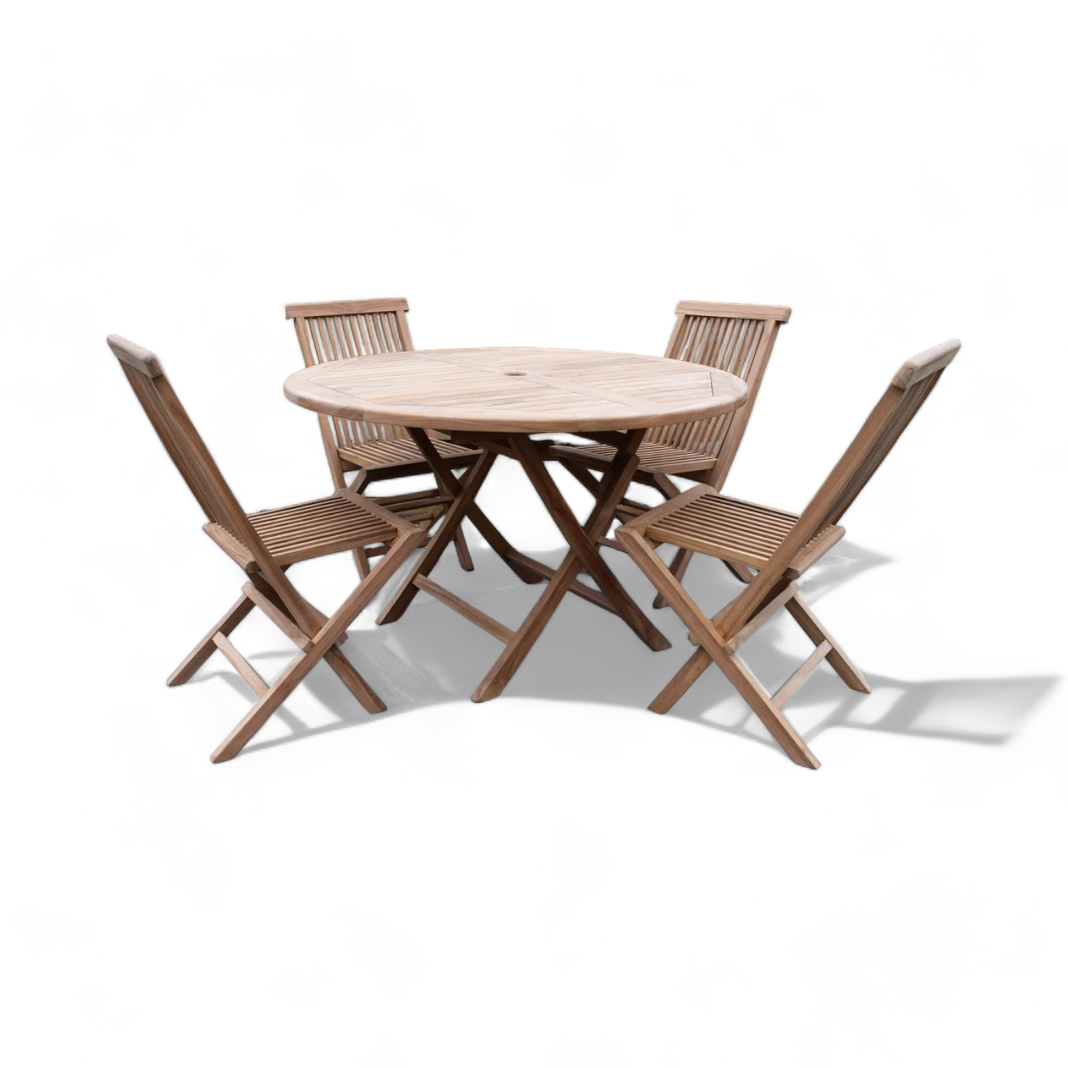 Modern Commercial Furniture Set Teak Folding Table and Chairs Cheap Patio Dining Table Set 4 Chair for Restaurant Furniture