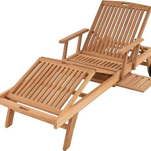 Classic Swimming Pool Teak Wood Sun Lounger Outdoor Furniture  Patio Chaise Lounge Chair - Relaxing Lounger