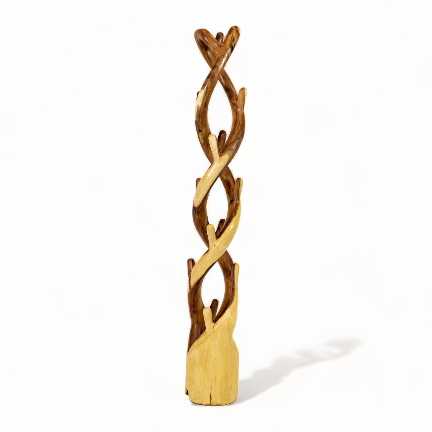 Home Furniture Natural Suar Wood Log Coat hanger Rack Wooden Coat Stand Double Standing Rack Driftwood Coat Racks