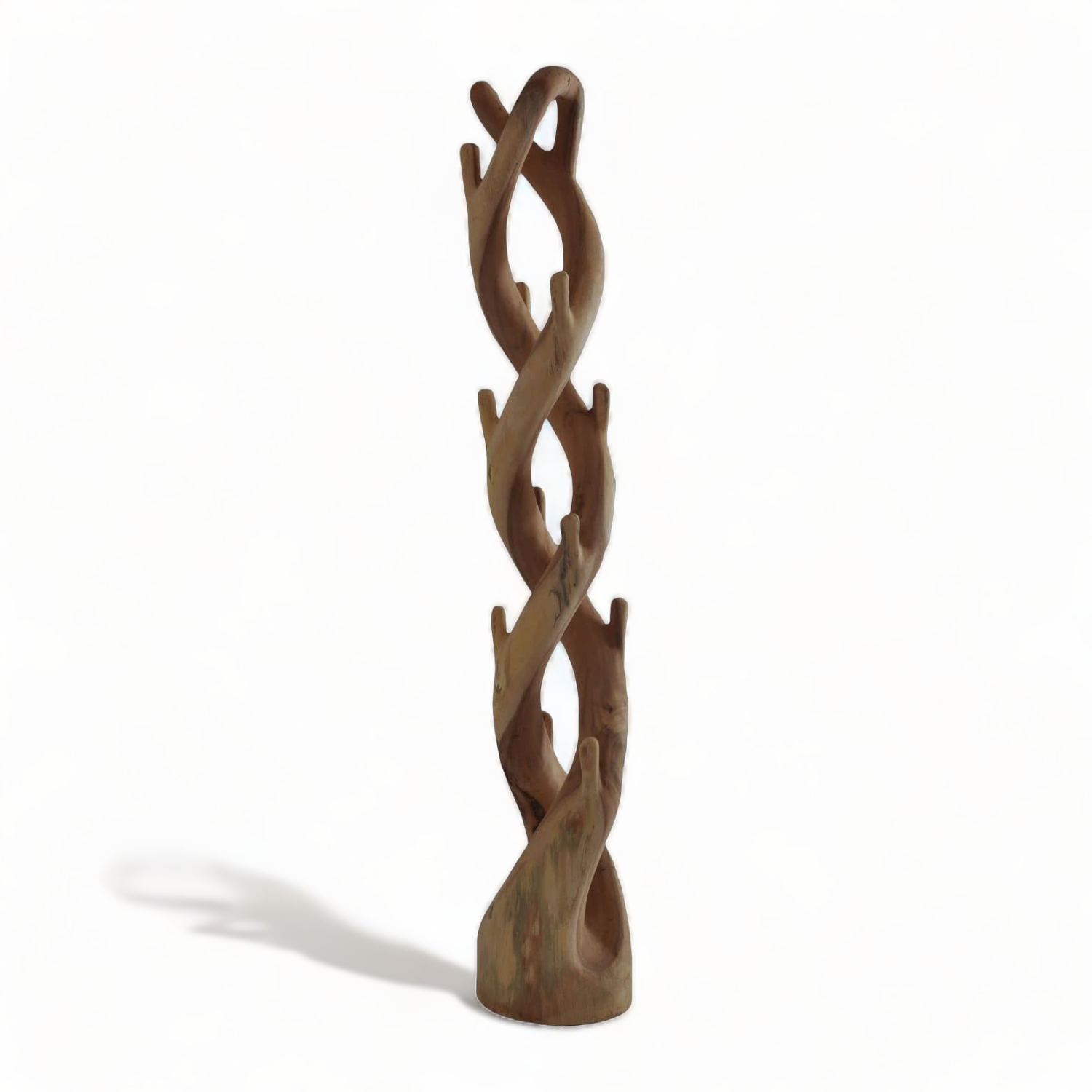 Home Furniture Natural Suar Wood Log Coat hanger Rack Wooden Coat Stand Double Standing Rack Driftwood Coat Racks