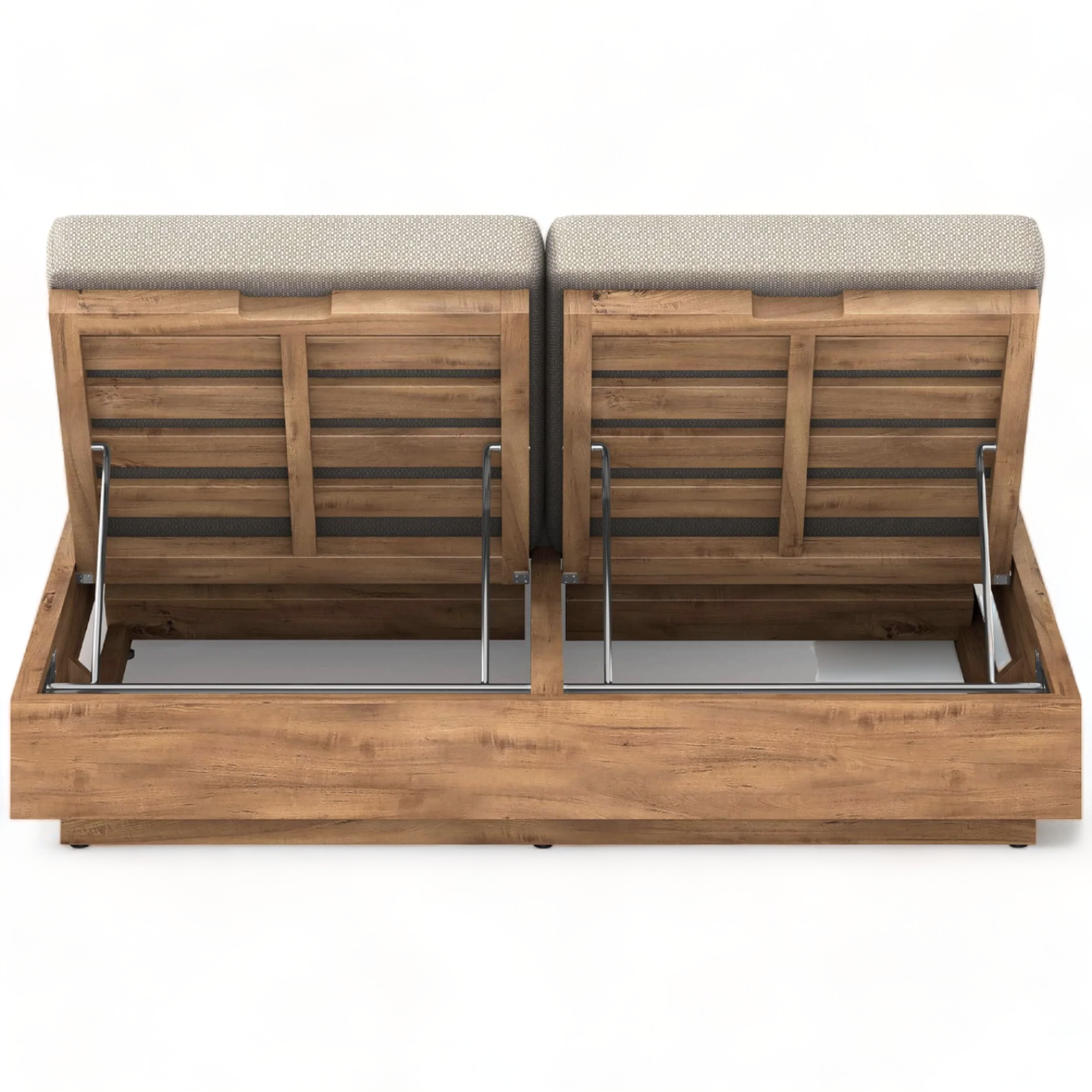 Indonesia Wood Furniture Manufacturer for Teak Outdoor Furniture with Wooden Double Sunbed Custom Hotel Sun Loungers Cushion