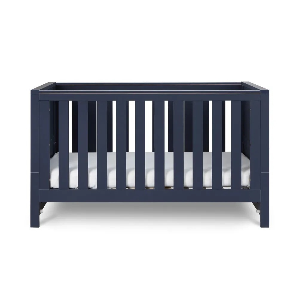 Luxury Solid Wood Kid's Furniture Wooden Baby Crib Beds in Modern Style Dark Grey Children beds for Mattress size 140x70 cm