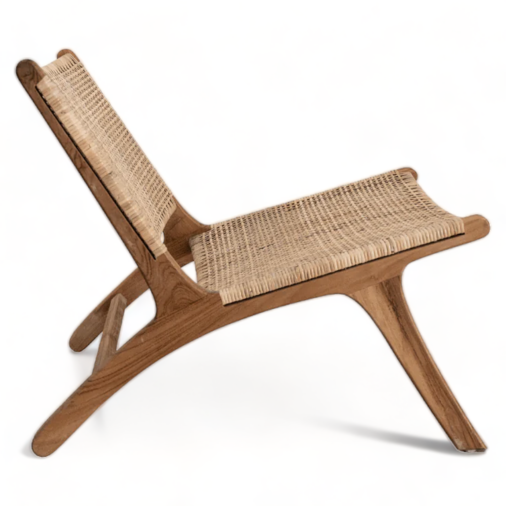 Mueble Teak Lazy Chair With Rattan Weaving Are Used For Cane Outdoor Garden Chairs And Relax Chair for Living Room Furniture