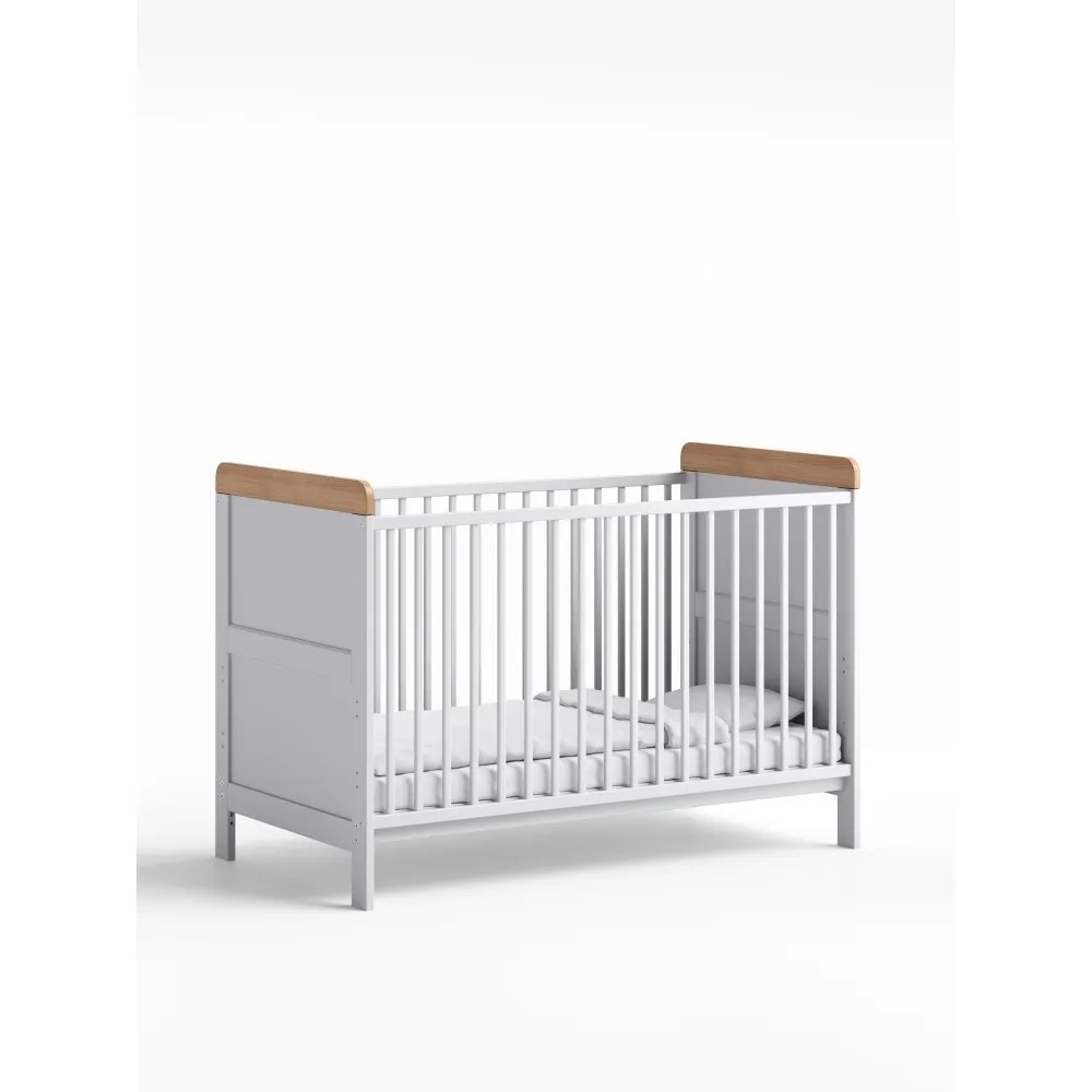 White Kid's Furniture Solid Wood Baby Crib Beds in Modern Style Small Child beds for Mattress size 140x70 cm Wooden Bed for Baby