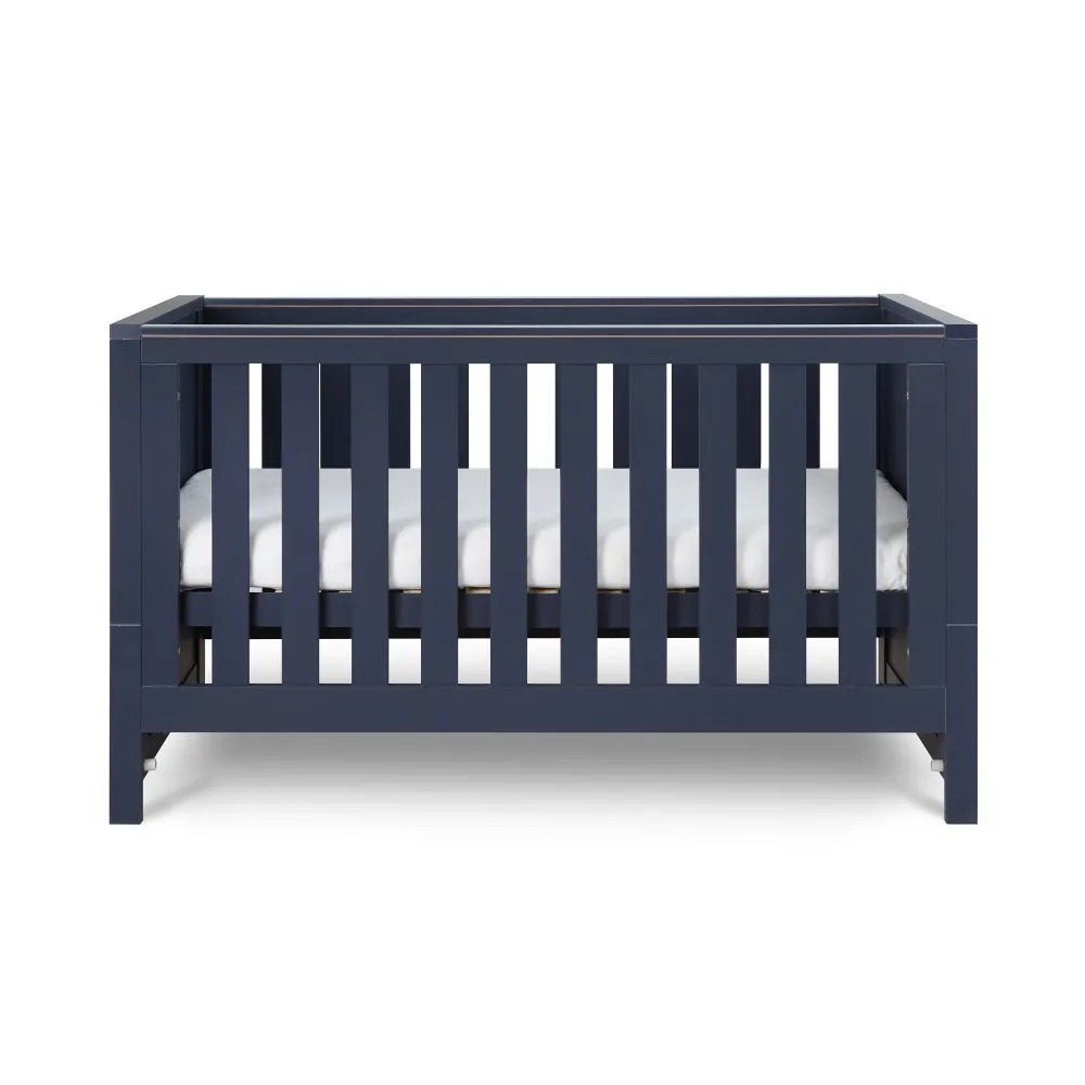 Luxury Solid Wood Kid's Furniture Wooden Baby Crib Beds in Modern Style Dark Grey Children beds for Mattress size 140x70 cm