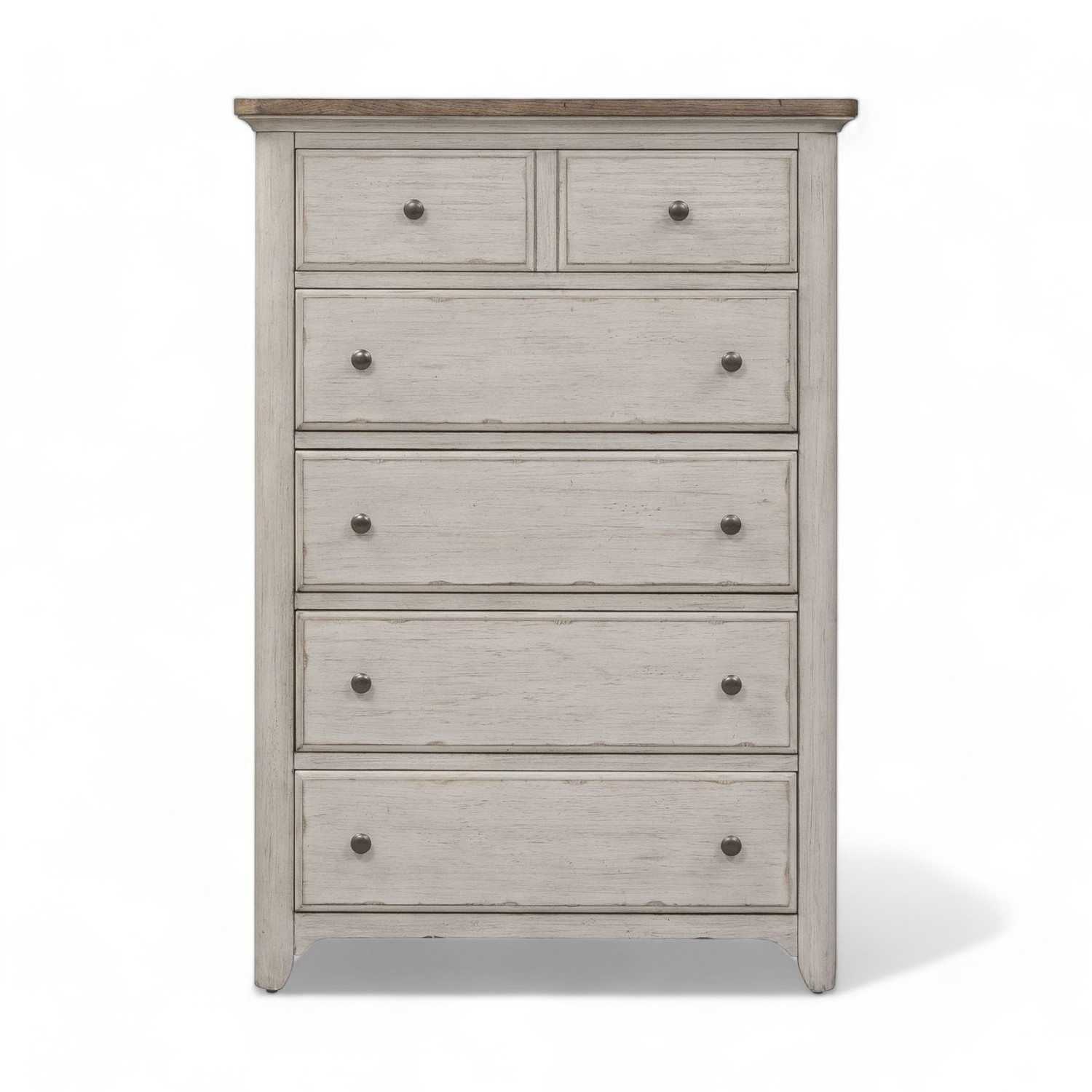 Classic Furniture White Wooden Chest of Drawers in Farmhouse style Standing Cabinet 6 Drawers Dresser for Bedroom