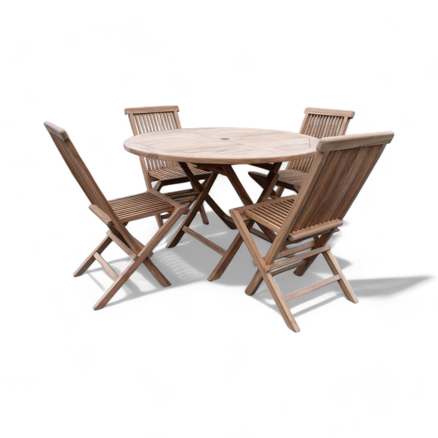 Modern Commercial Furniture Set Teak Folding Table and Chairs Cheap Patio Dining Table Set 4 Chair for Restaurant Furniture