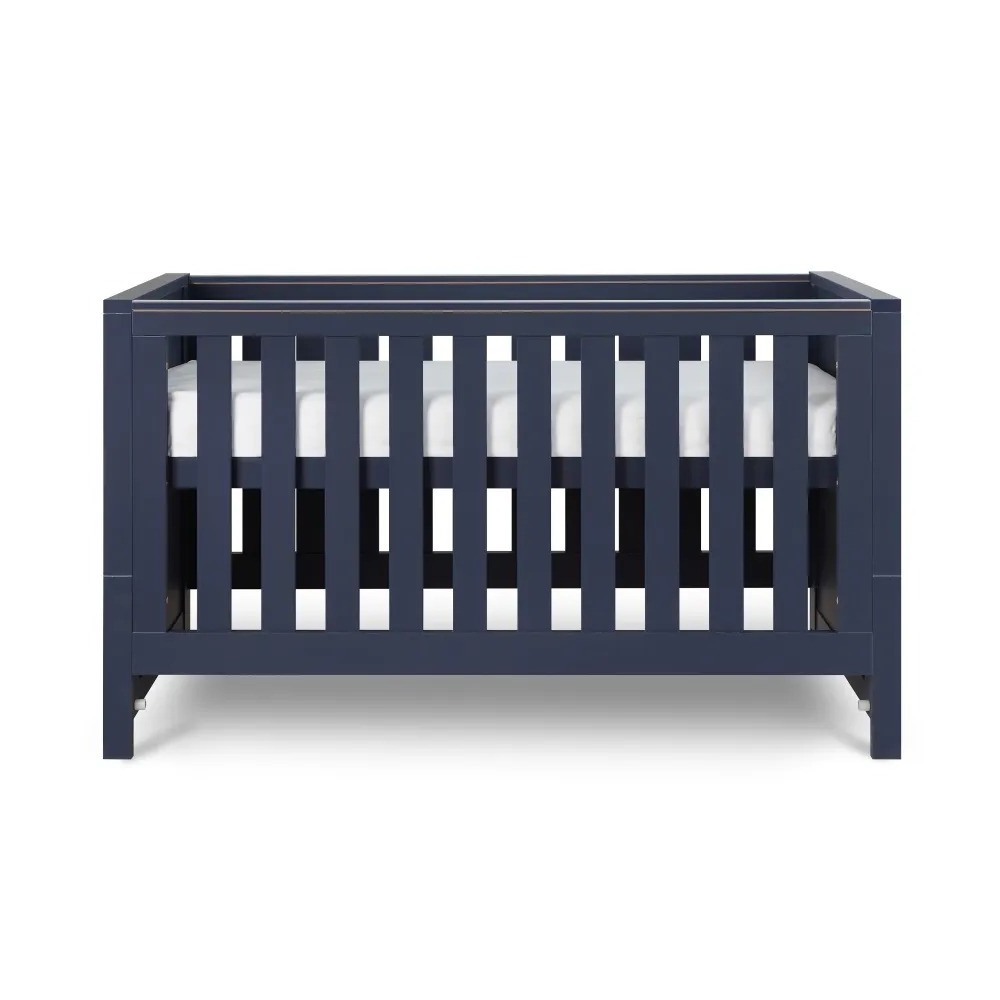 Luxury Solid Wood Kid's Furniture Wooden Baby Crib Beds in Modern Style Dark Grey Children beds for Mattress size 140x70 cm