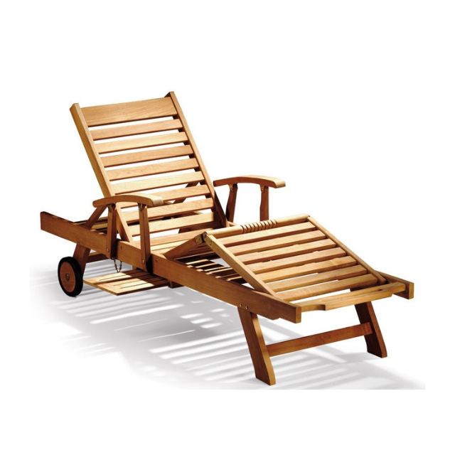 Wholesale garden beach pool sun loungers furniture sunbathing chair sun lounger teak wood chair outdoor for hotel and resort