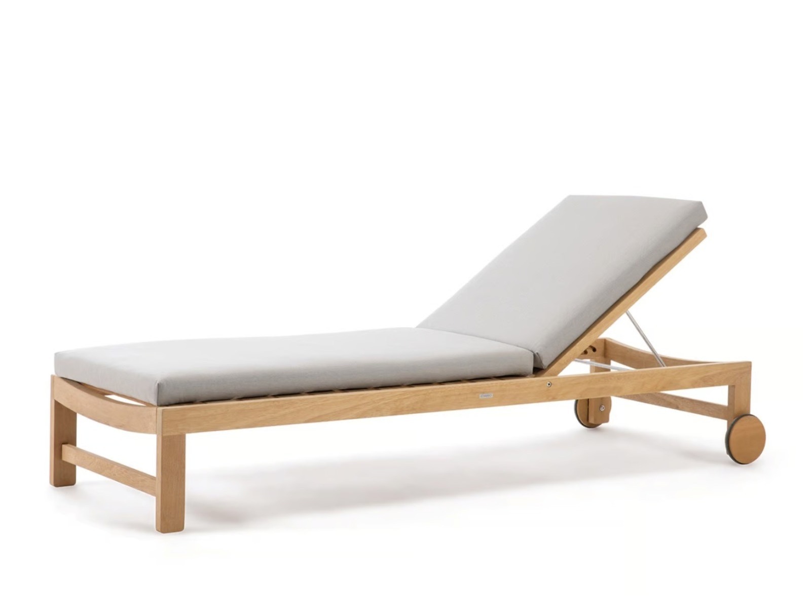 Modern Padded Sun Lounger Bed Outdoor Hotel Wooden Chaise Lounge Pool Natural Teak Wood Sun Lounger For Beach Furniture