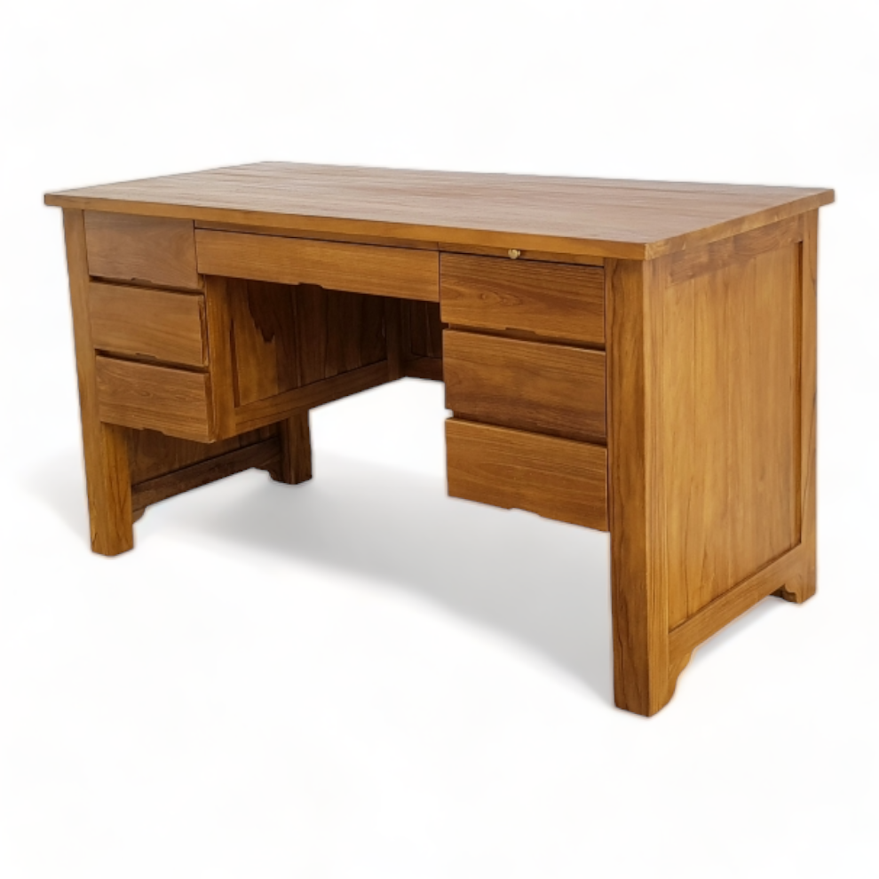 Solid Teak Wood Executive office Table with storage cabinet Luxury Wooden Desks with Drawers for Office Furniture Modern Design