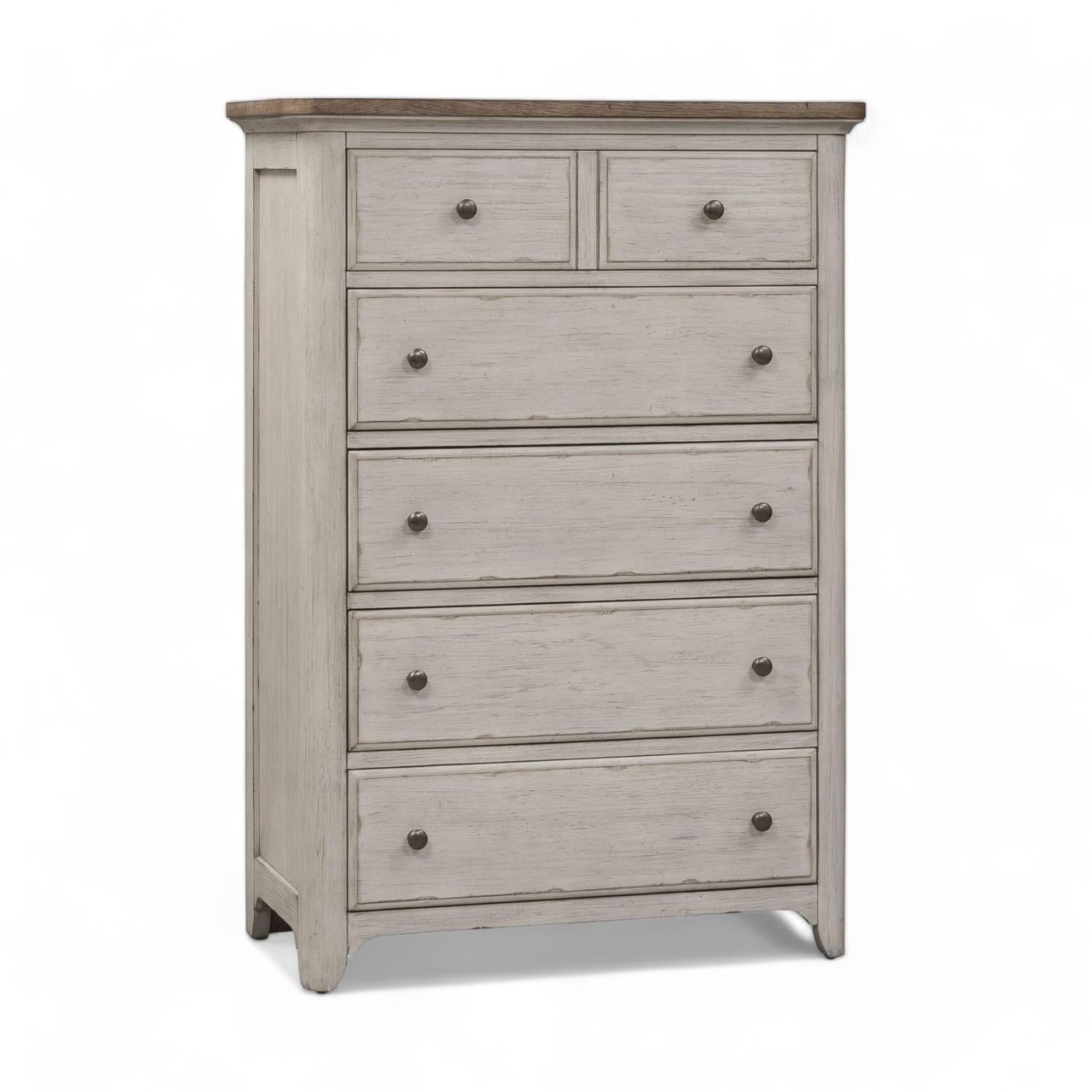 Classic Furniture White Wooden Chest of Drawers in Farmhouse style Standing Cabinet 6 Drawers Dresser for Bedroom