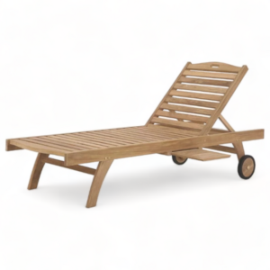 Modern Design Teak Sun Lounger Comfortable Outdoor Solid Wood Sunbed for Hotel Pool and Beach Relaxing Garden Patio Furniture