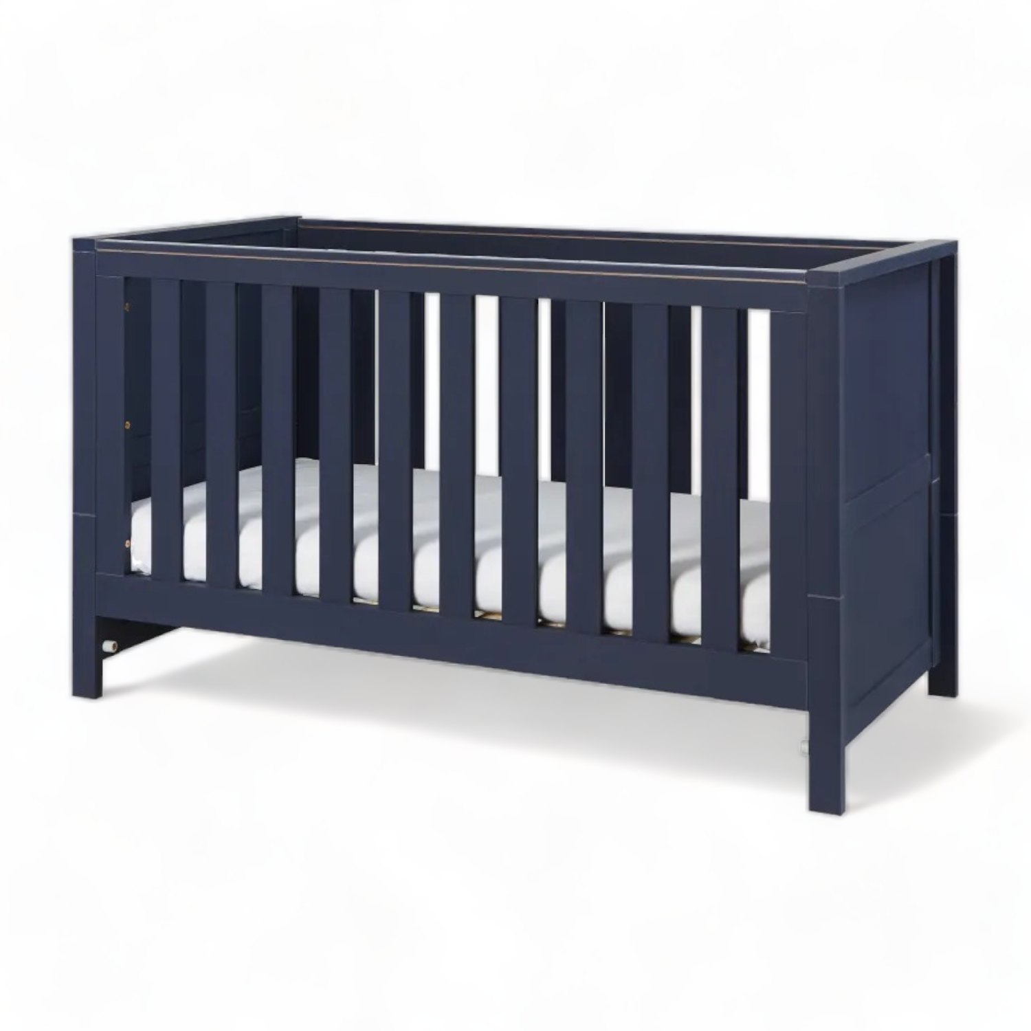 Luxury Solid Wood Kid's Furniture Wooden Baby Crib Beds in Modern Style Dark Grey Children beds for Mattress size 140x70 cm