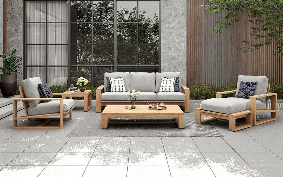 Modern New Teak outdoor furniture set solid wood sofa  garden sets for Hotel from Indonesia - Teak A Lounge Sofa Garden Set