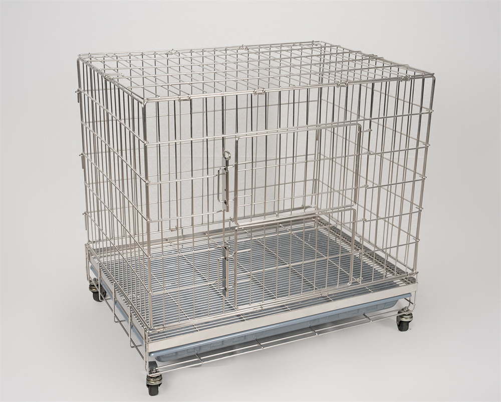 L Size Pet Cages Dog Kennel Large Stainless Steel Pet Fence Cage For Large Medium Dogs