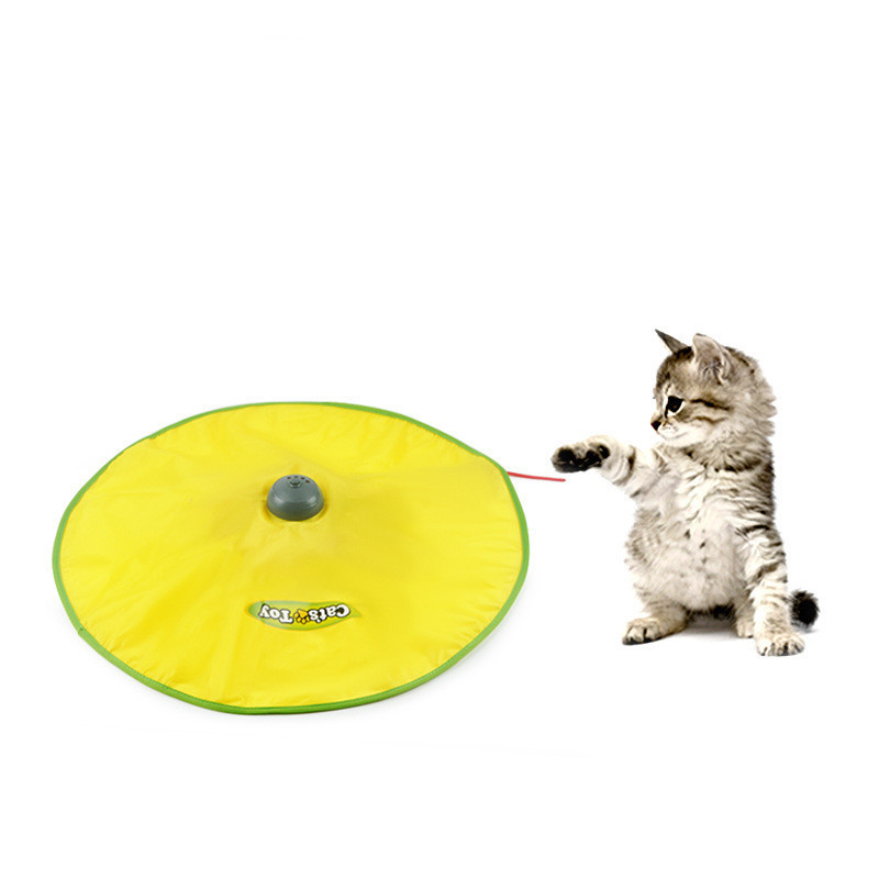 Electronic Pet Cat Toy Interactive Motorized Wand Automatic Rotating Cat Catch Training Chase Toy Stick