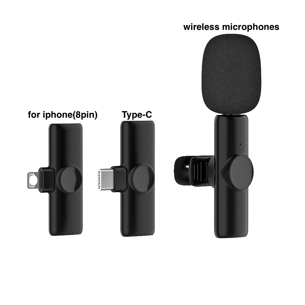 2 In 1 Portable Lapel Wireless Mini Recording Microphone K11 Wireless Lavalier Microphone For Video Recording Vlog