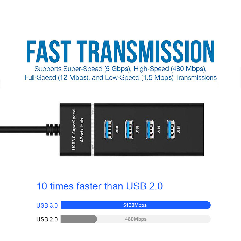 Huub Usb Hubs 3.0 Usb3.0 4 In 1 Multiport High Speed 4 Port Por Usb Hub Adapter