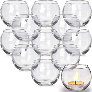 Glass Votives Holder Clear Tealight Candle Holder Bulk  for Table Centerpieces Wedding Decor