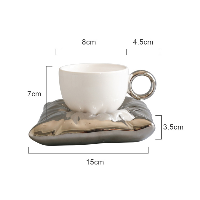 Nordic Style Creative Cloud Cup with Saucer Sets Ceramic Sunflower Patient Ceramic Cups Coffee