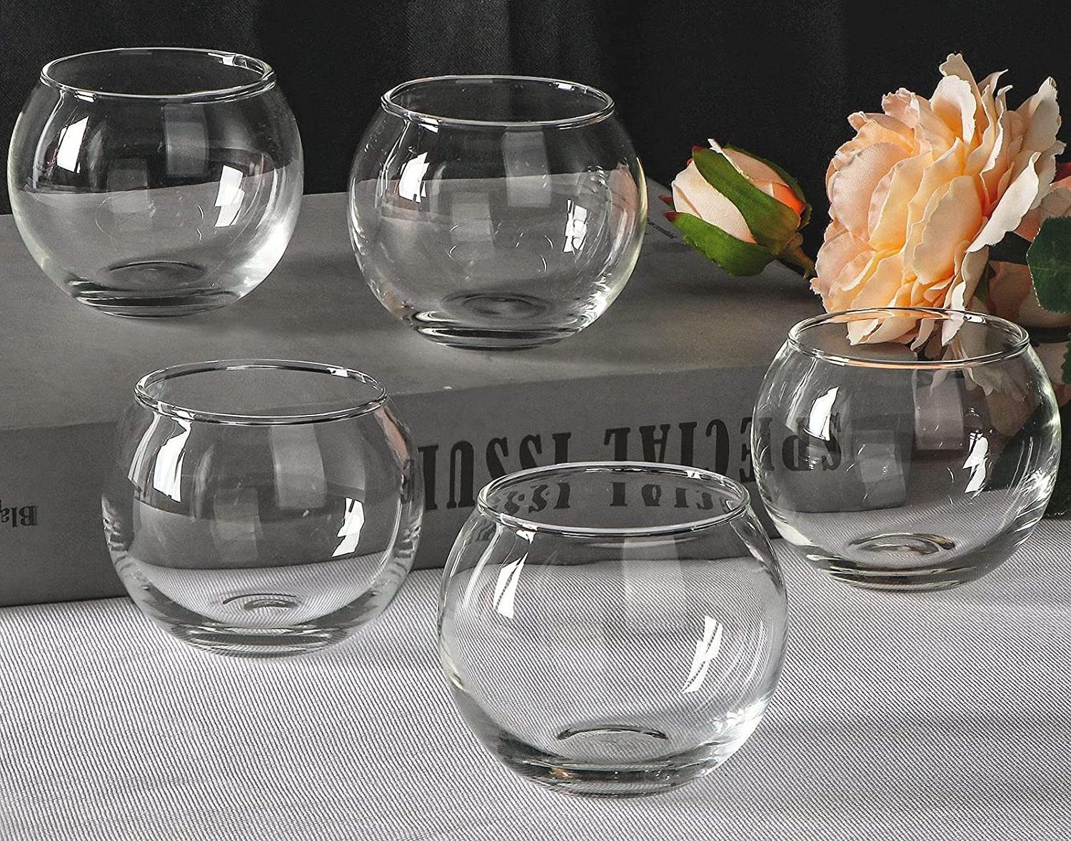 Glass Votives Holder Clear Tealight Candle Holder Bulk  for Table Centerpieces Wedding Decor