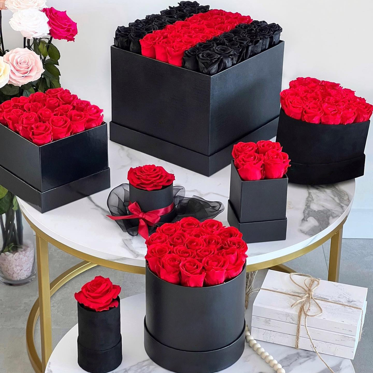 Hot Selling Red Color Valentines Day Gift Eternal Forever Rosas Eternas Immortal Eternelle Boxed Rose Preserved Flower