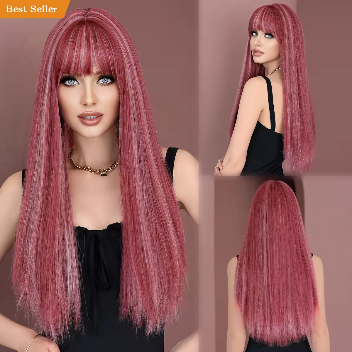 2024 HOT Synthetic Wigs Hair Hot Sale 26 inch Long Wavy Stylish Premium Fiber machine made wig