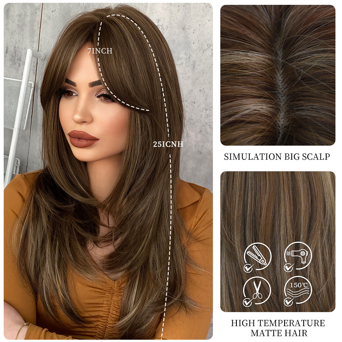 Wholesale Price Luxury Lace Wig Japanese Fiber Synthetic Wig 16 Inch Body Ripple Wig For Women