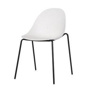 Studio 6 White Chair Gemini Hotel Task Chair PP Material and Black Metal Legs Hotel Chairs