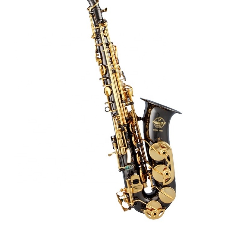 Musical Instrument Black Color Alto Saxophone With Gold lacquer Keys