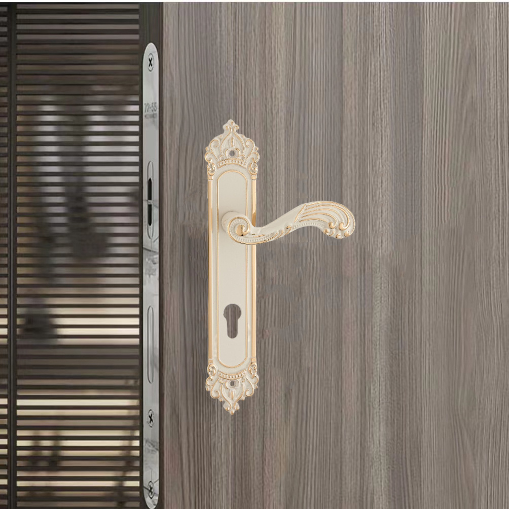 European palace style zinc alloy villa handle designed for indoor wooden door handle