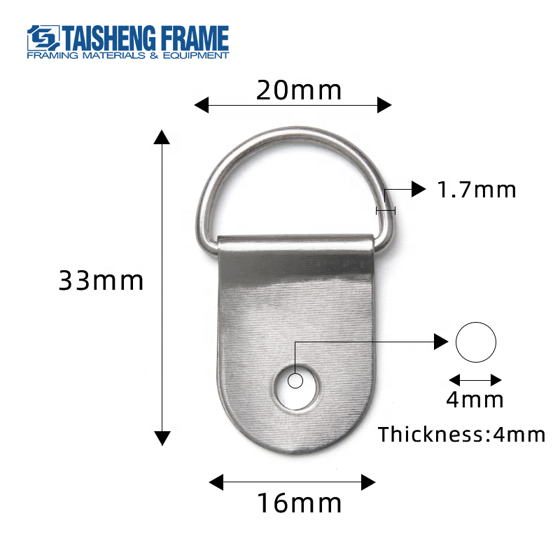 TS-K025 D Ring Picture Hangers with Screws 500 Pack Small Single Hole D Hooks