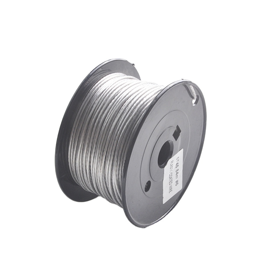 TS F02 880 Plastic Coated Galvanized Steel Braided Picture Wire Art Picture Framing Hanging Wire Ferrules Rope