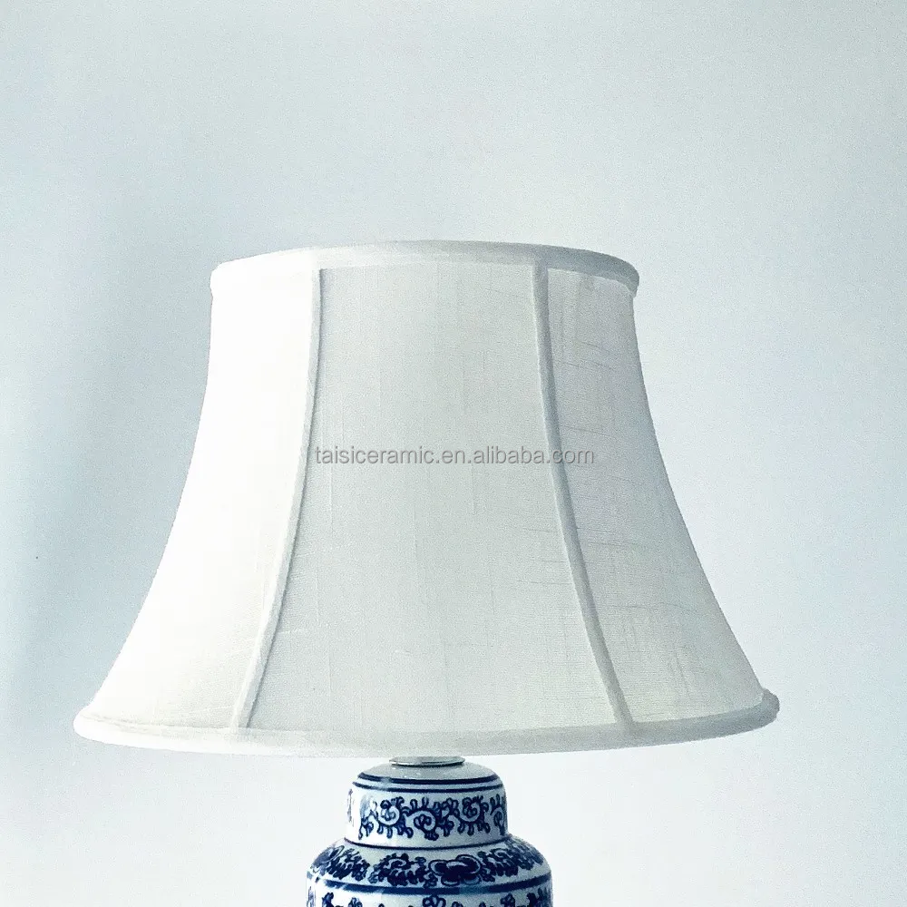 L008  Wholesale antique blue and white ceramic table lamps home decor bedroom bedside desk lamp