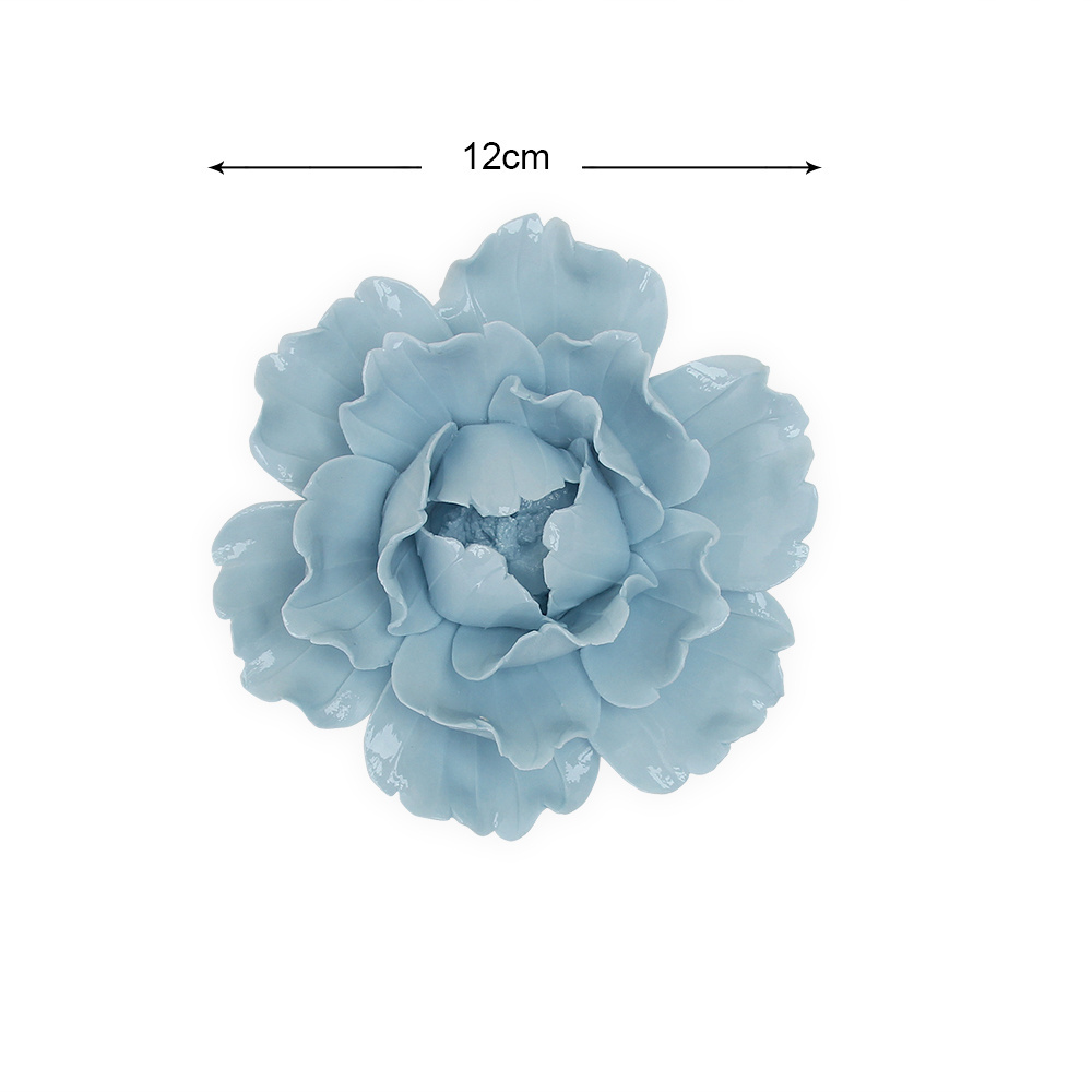 F004BL Ceramic blue flower living room decor flower wall backdrop rose wall flower decor