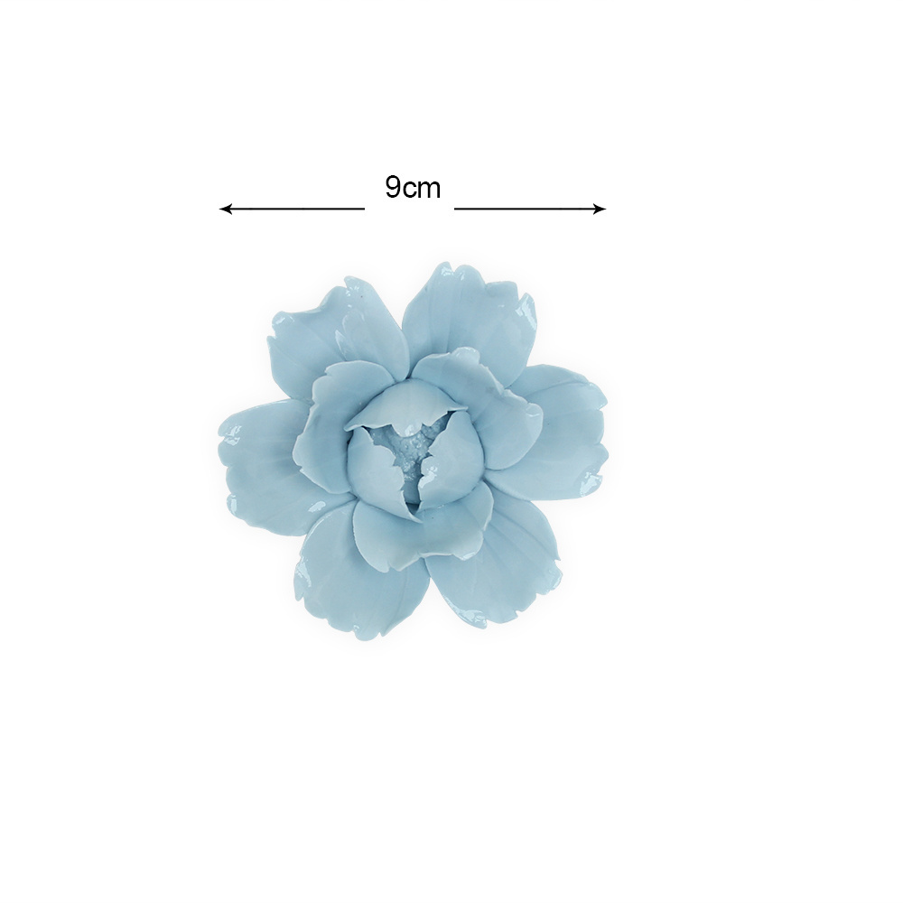 F004BL Ceramic blue flower living room decor flower wall backdrop rose wall flower decor