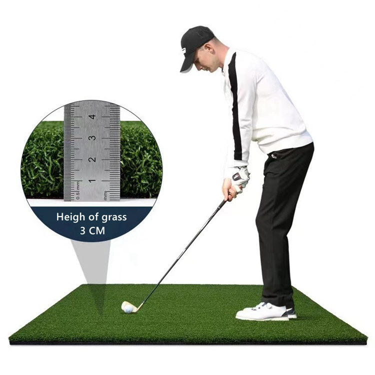 Durable Hard Rubber Base Driving golf hitting mat 30 mm grass Golf Swing Training Mat For Golf Practice