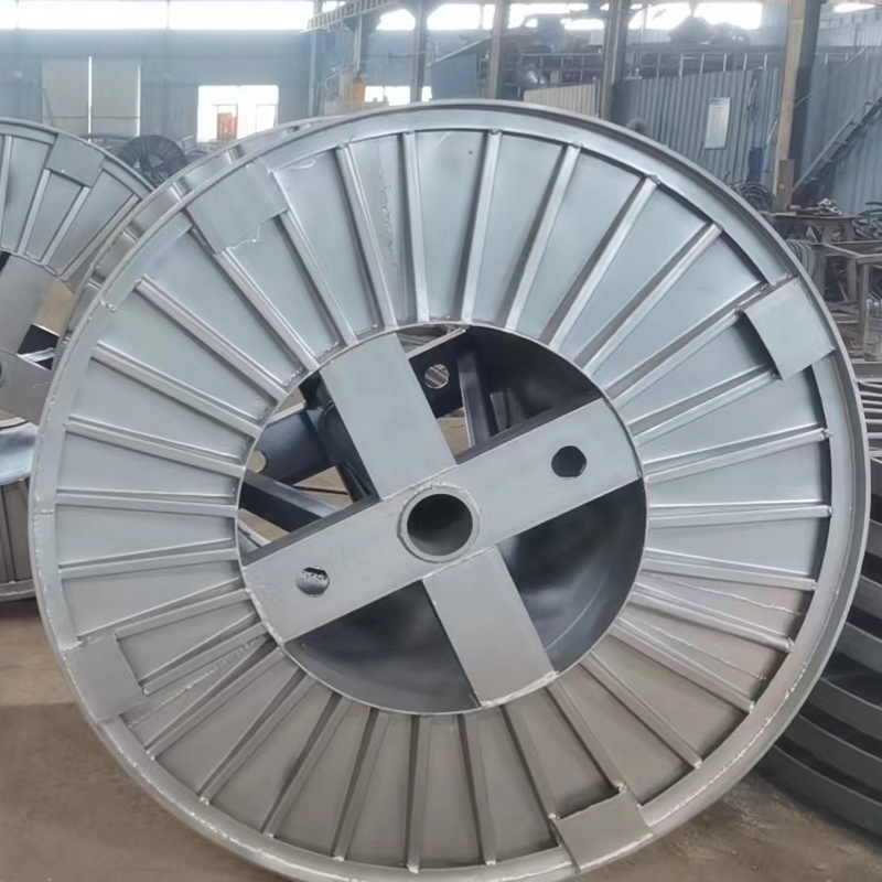 Empty Recycle Steel Cable Drum Large Wooden 1250Mm Flange Diameter Corrugated Steel Bobbin For Sale