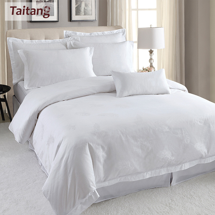 Taitang Linen Hotel Luxury Comforter Sets Bedding Set Jacquard Satin